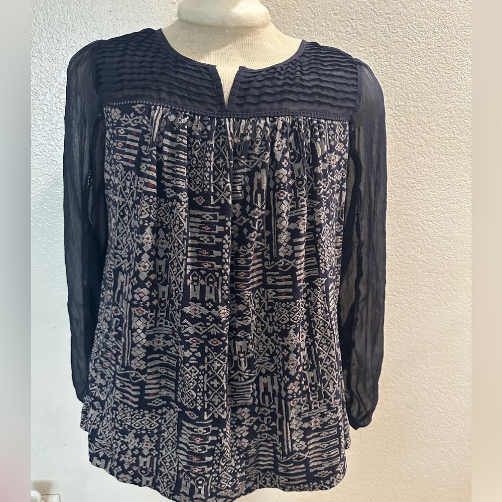 Lucky Brand Women’s Sheer long Sleeve Top| Size L - Picture 1 of 12